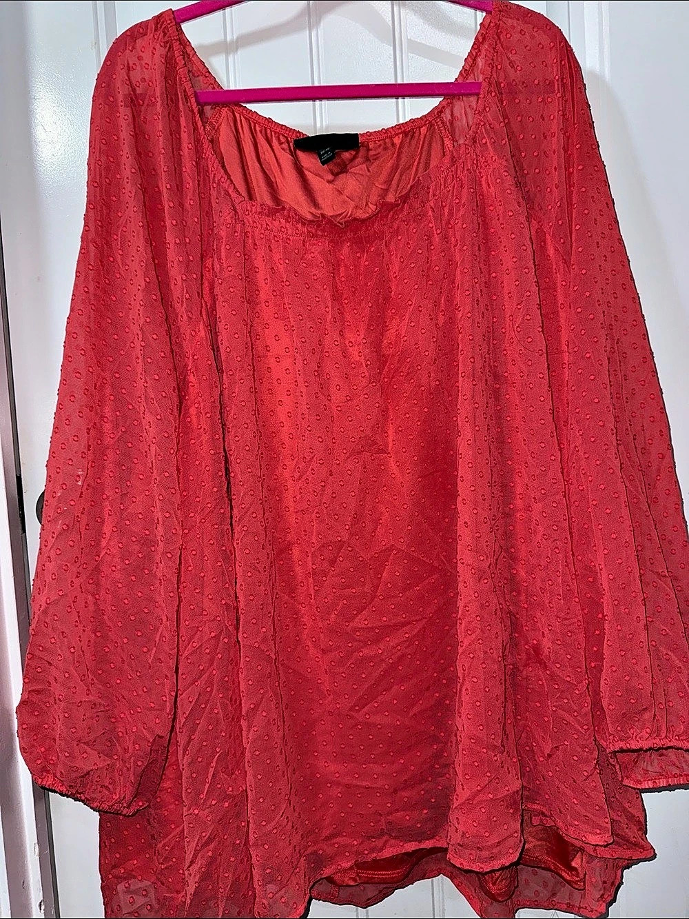 Lane Bryant orange Textured Blouse Size 38/40 Like New